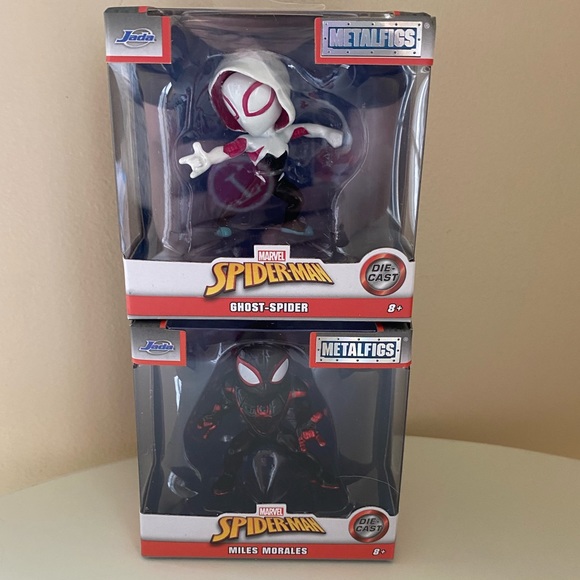 MARVEL Spiderman: Ghost - Spider and Miles Morales Metalfigs set of 2 - Picture 1 of 5